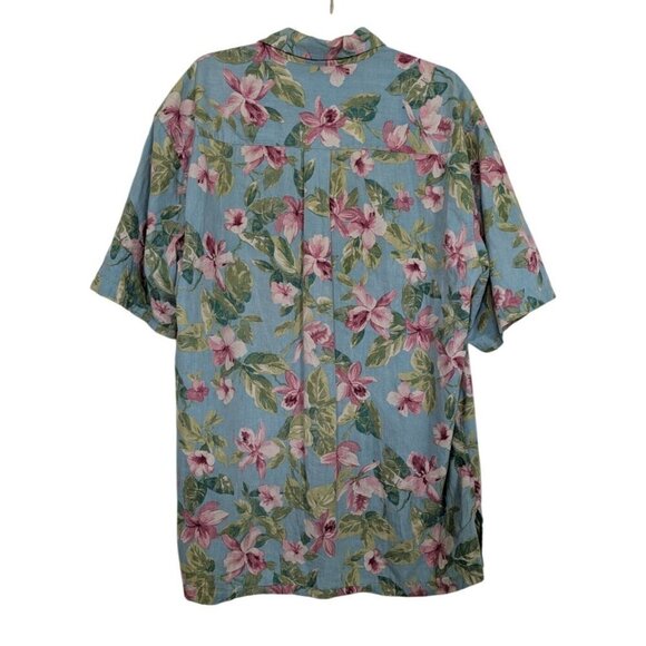 Cooke Street Reverse Print Hawaiian Shirt Mens Size Medium Blue Floral Aloha - Picture 6 of 9